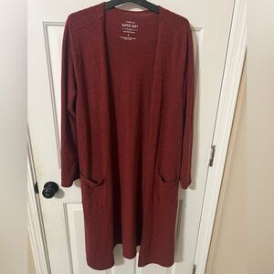 Torrid Women’s 2X Rust Orange Red Duster Cardigan Cottagecore Cozy Comfy Soft